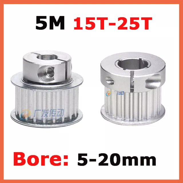 HTD 5M Zahnriemenscheibe Zahnscheibe Antriebsscheibe 15T-25T Bohrung 5mm-20mm