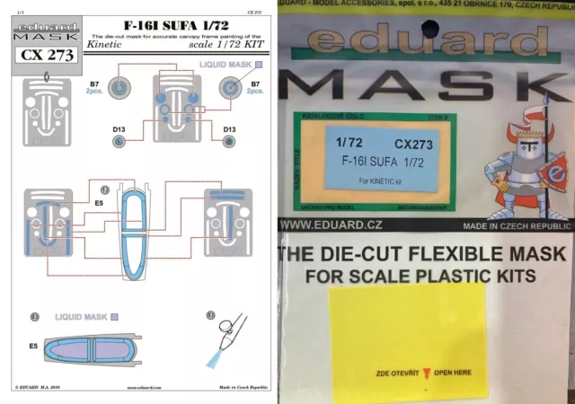 EDUARD MASKEN 1/72 F-16I Sufa Baldachin & Radmasken für Kinetic Kit