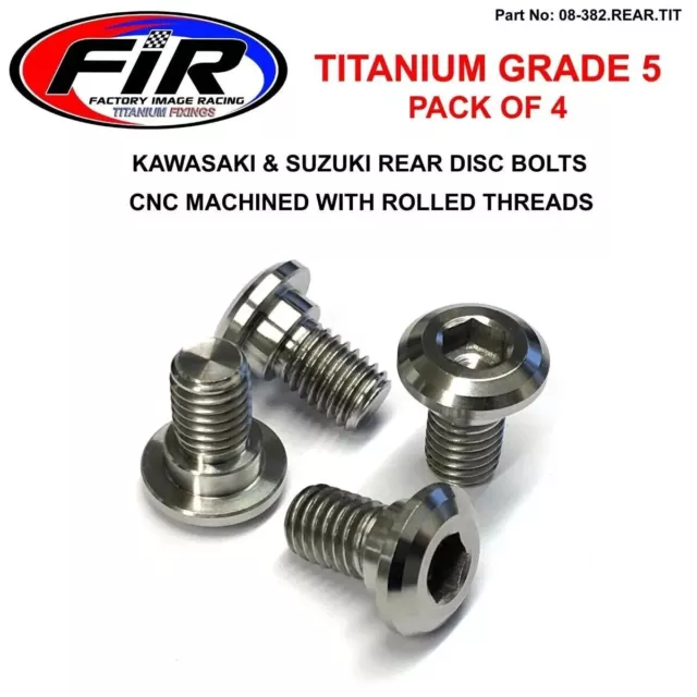 TITANIUM BOLTS DISC KIT PACK OF 4 REAR Kawasaki KX/KXF 125-450 03-21