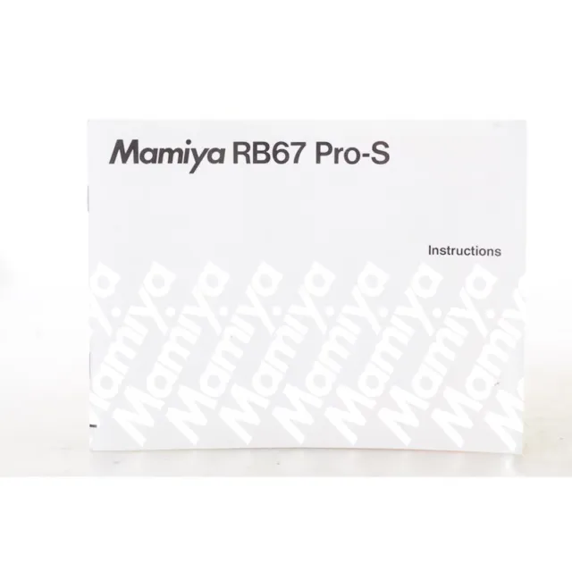 Mamiya RB67 Pro-S Owner's Manual - Instructions - Instruction Book