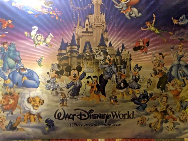 RARE WALT DISNEY World Where Dreams Come True Character Poster £29.04 ...