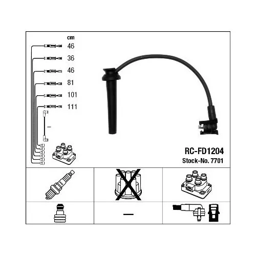 1 Zündleitungssatz NGK 7701