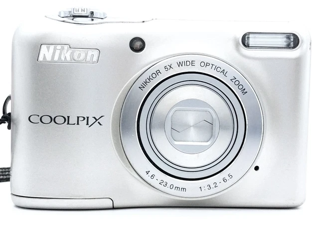 NIKON COOLPIX L32 Digital Camera Silver 20MP 5x Optical Zoom