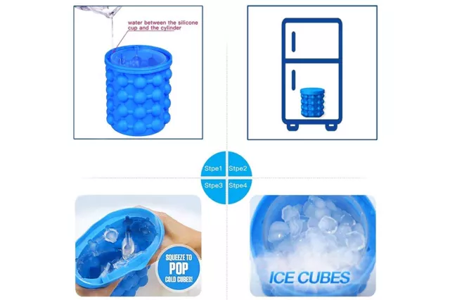 Secchiello ghiaccio in silicone portaghiaccio refrigeratore bevande bottiglie 2