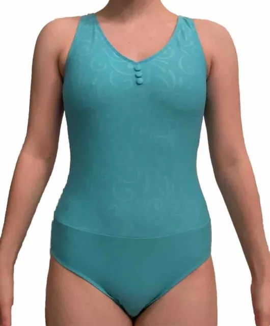 Wear Moi Leotard - V Neck with Low V Back - Light Blue - Size Small - Never Worn