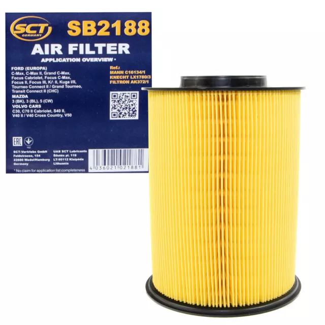 Luftfilter SCT SB2188 für Ford C-Max Focus Kuga Transit Mazda 3 Volvo C30 S V50