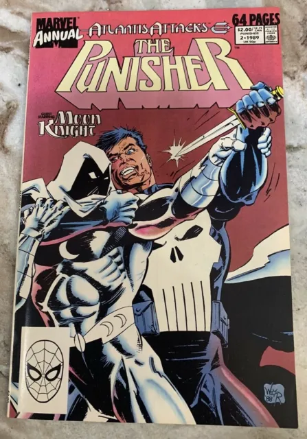 Atlantis Attacks The Punisher Marvel Annual #2 1989 Moon Knight