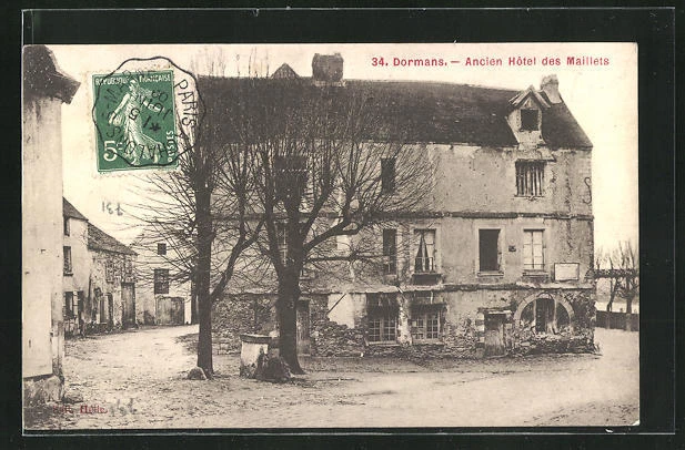 CPA Dormans, Ancien Hôtel des Maillets 1909