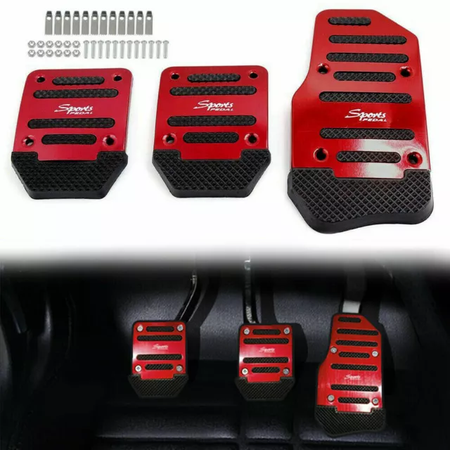 Car Brake Pedal Pad - Clutch Pads 3PCS Non Slip Gas Pedal Pad Footrest Protector