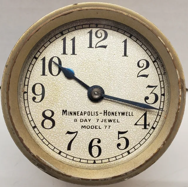 Vintage 1920's Car Truck Minneapolis-Honeywell 8 Day Dash Clock Part Model 77