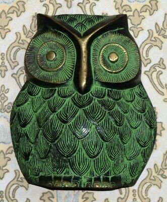 Brass Night-Bird Table Decor Hooter Owl Style Engraving Art Gift Home Dec EK206
