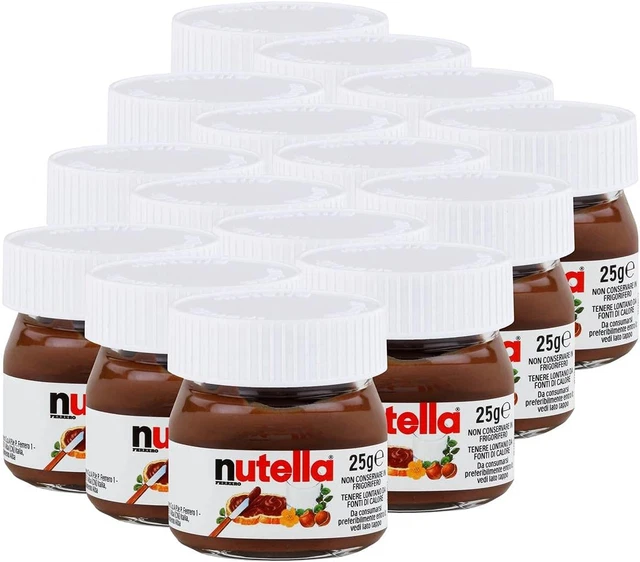 Set 15 Pz Nutella Mini In Vetro Piccola Piccolo Da 25 Gr Bomboniere Regalo