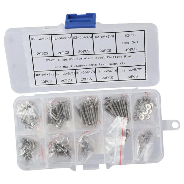 220Pcs Stainless Steel Screws Nuts Assortment Kit Machine Screws  Instruments