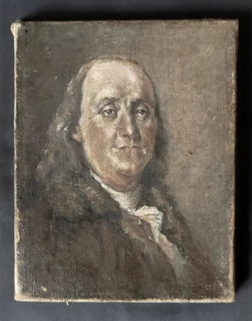 Exceptionnel portrait fin XVIII°de Benjamin Franklin