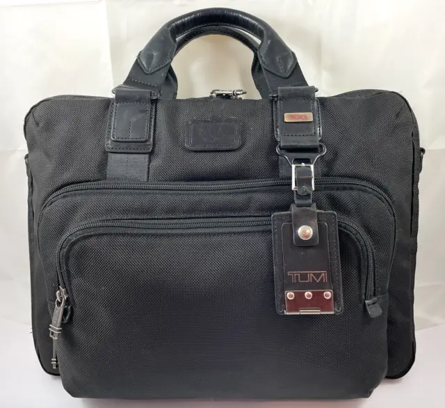 TUMI Alpha Bravo Yuma Briefcase Laptop Bag Ballistic Nylon 22631 Black Reg $345