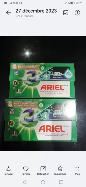 Lot 2 Ariel Pods Touch Of Lenor 39 Pods