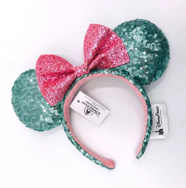 Pink Sugar Rush Bow Sequins Minnie Mouse Ears Glitter Gift Disney Parks Headband