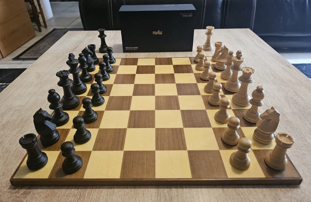 MAGNIFIQUE JEU D'ÉCHECS échiquier chavet chess rare schach scacchiera