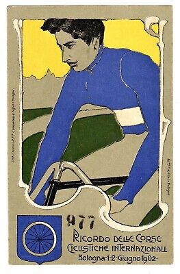 Postcard Italian 1902 Bologna Int'l Cycling Race Bicycle (Np)