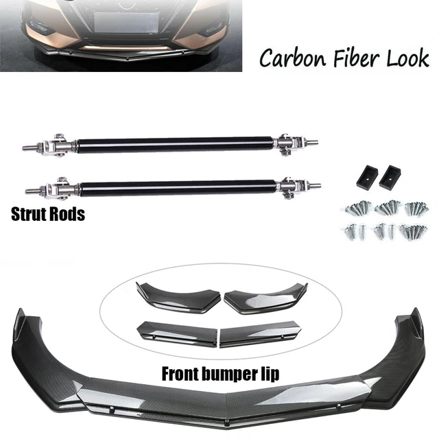 Universal For Car Front Bumper Lip Spoiler Splitter Body Kit Carbon Fiber Look