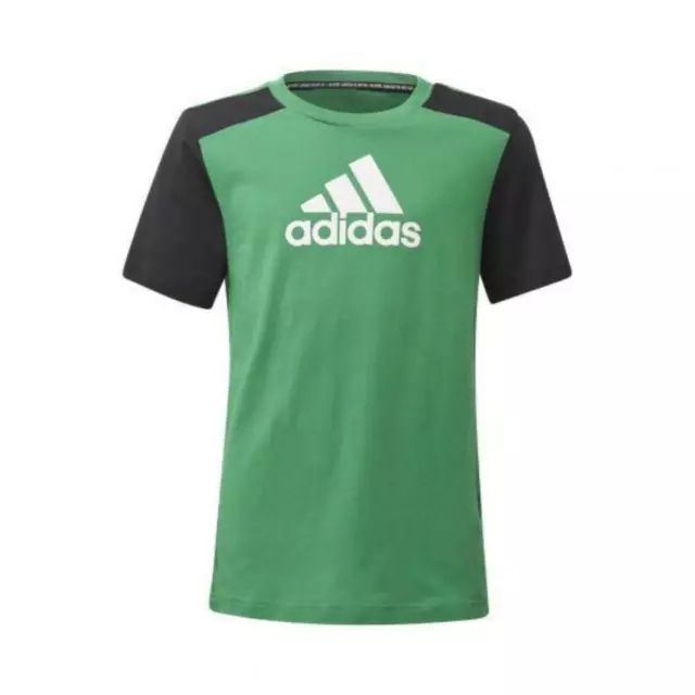 T shirt manica corta bambino ragazzo adidas verde nero completo tuta palestra