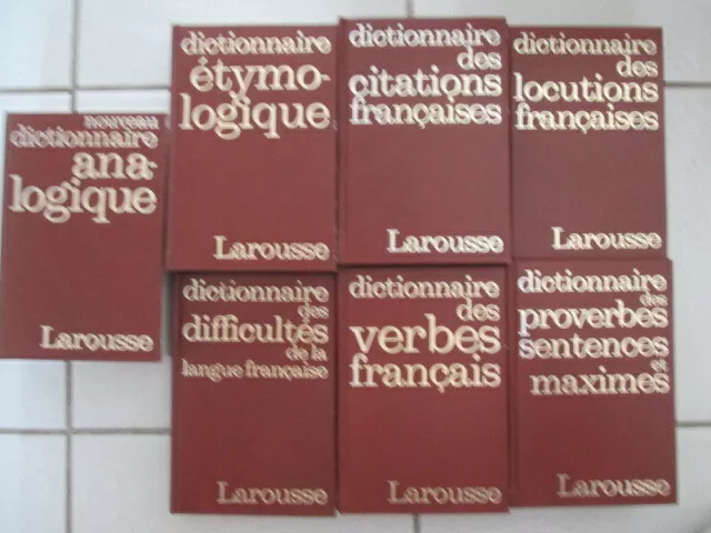 lot de 7 livres sur les dictionnaires pratiques du language - livres en TBE