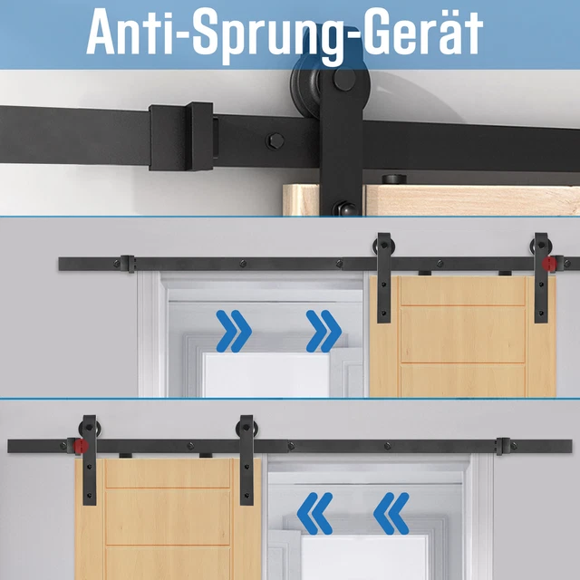 200cm Schiebetürsystem Laufschiene Beschlag Schiebetürbeschlag Schiebetüren TOP 5