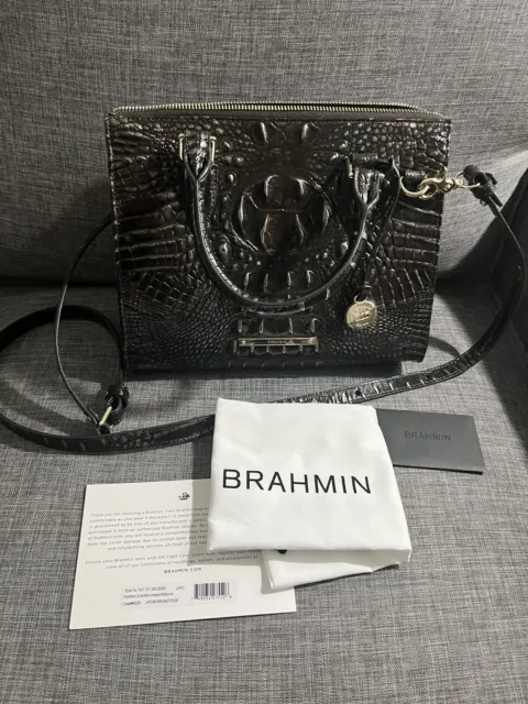 BRAHMIN Anywhere Convertible Satchel Ironwood Melbourne Leather Handbag NWT