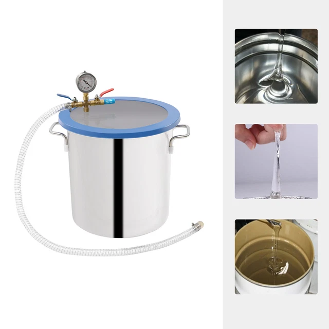 5 Gallon Stainless Steel Vacuum Chamber Tempered Glass Vacuum Degassing Chamber