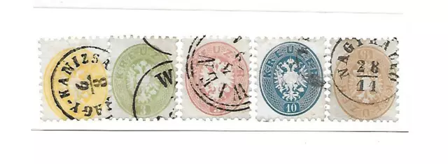 Francobolli Austria   1863/1864 5^ Emissione Serie Completa