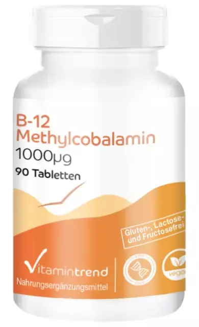 Vitamin B12 Methylcobalamin 1000 µg - 90 Tabletten für 1/4 Jahr - Vitamintrend