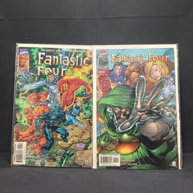 Fantastic Four #4 & 5 Comic Book Lot Of 2 (Feb 97-Mar 97, Marvel)