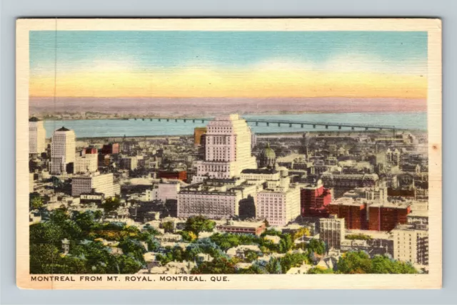 Montreal QC Quebec Canada, Montreal From Mt Royal, Vintage Postcard