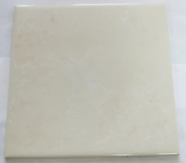 6x6  Tile Cream Silk Marbleized Shower Wall Glossy Mosaic Ceramic Laufen 1 Pc