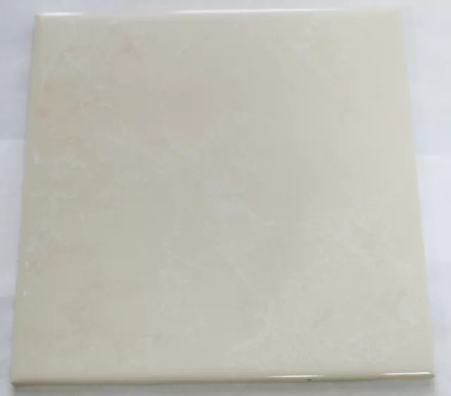 6x6  Tile Cream Silk Marbleized Shower Wall Glossy Mosaic Ceramic Laufen 1 Pc