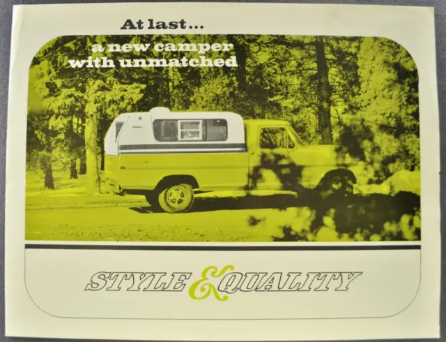 1971-1972 Glasstite Pickup Canopy Brochure Ford Camper Truck Excellent Original