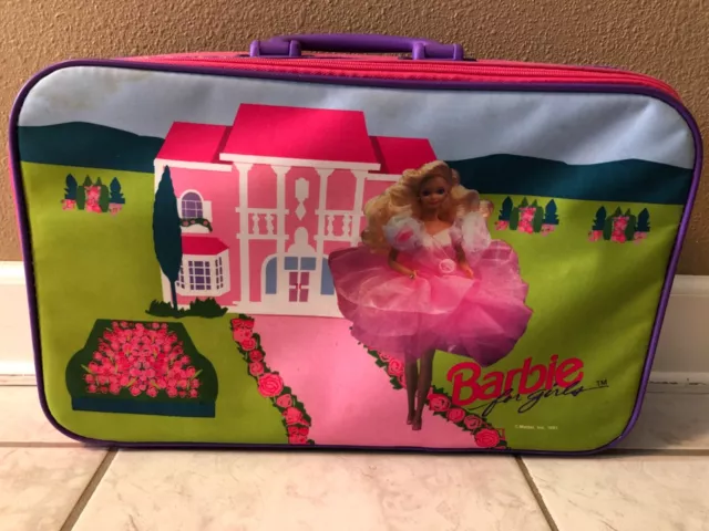 Vintage Mattel Barbie Large Suitcase Luggage 18 x 14 x 4 1991