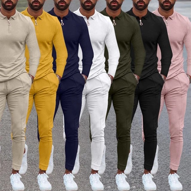 Uomo Tuta Top Set Pantaloni Poliestere Morbido SPORTS Suit T-Shirt E Mutandine