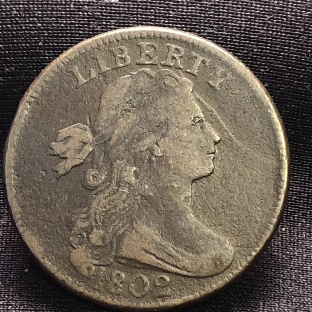 1802 Draped Bust Copper Large Cent S-239 R-3 Elephant Trunk Variety