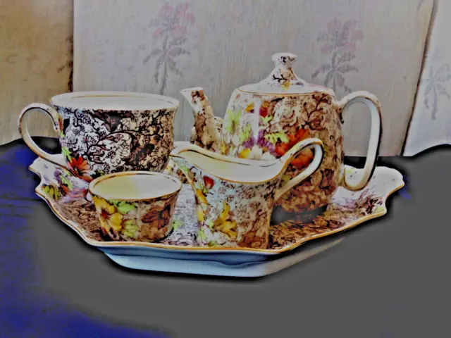 ROYAL WINTON BREAKFAST 6 pc. SET  FOR ONE.  Dorset   CHINTZ  Ex. Cond., Complete