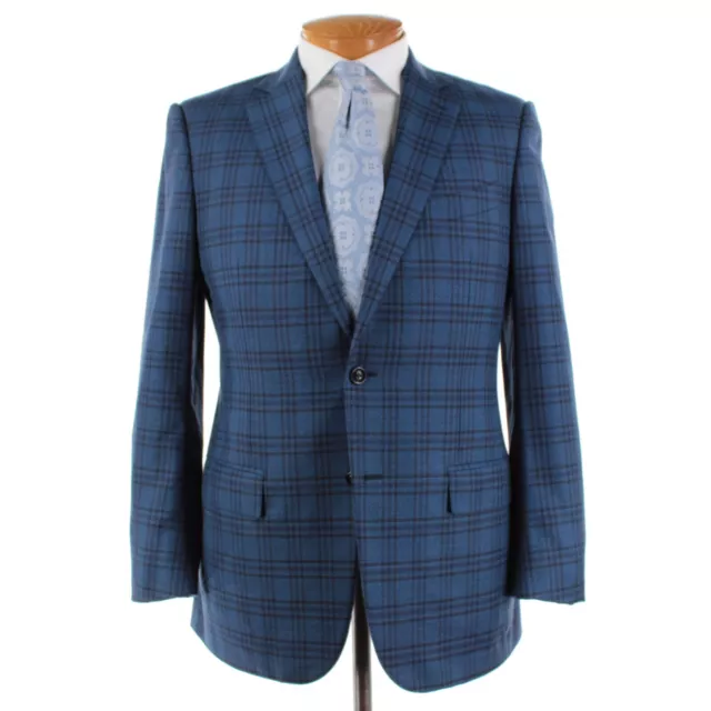 Ermenegildo Zegna 100% Wool Mila Sport Coat Size 50R (40R US) In Blue Plaid