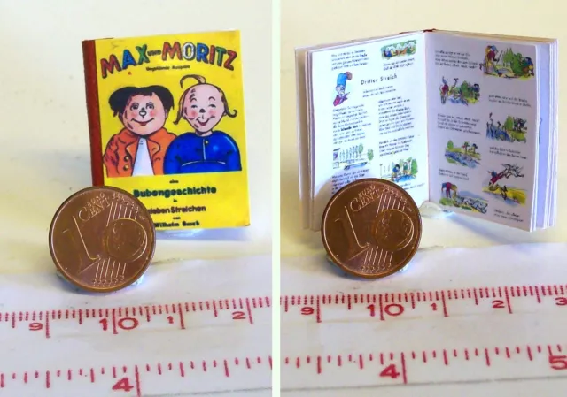 1102# Miniaturbuch - Max und Moritz - Puppenhaus - M 1:12 - Wichtel