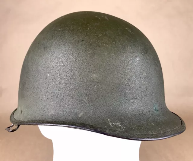 US ARMY M1 REAR SEAM SWIVEL BALE STEEL HELMET W/ WWII Seaman Paper Liner