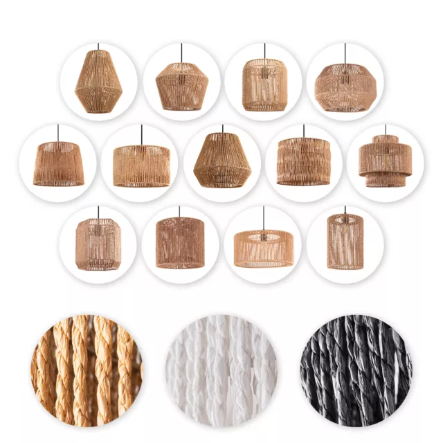 Pendelleuchte Esstisch Hängelampe Esszimmer Lampe E27 Papier Boho Rattan