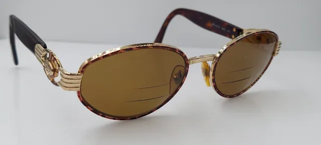 Vintage Genny G620-S Tortoise Gold Oval Metal Sunglasses Italy FRAMES ONLY