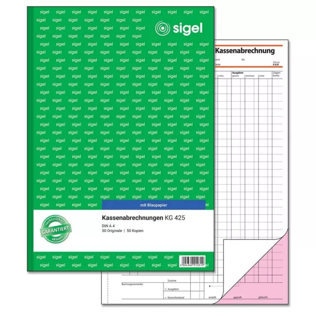 SIGEL Kassenabrechnung Formularbuch KG425