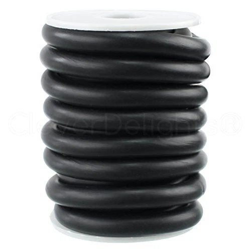 CleverDelights Solid Rubber Cord - 3/8" Diameter - 10 Feet - Buna 70 Duromete...