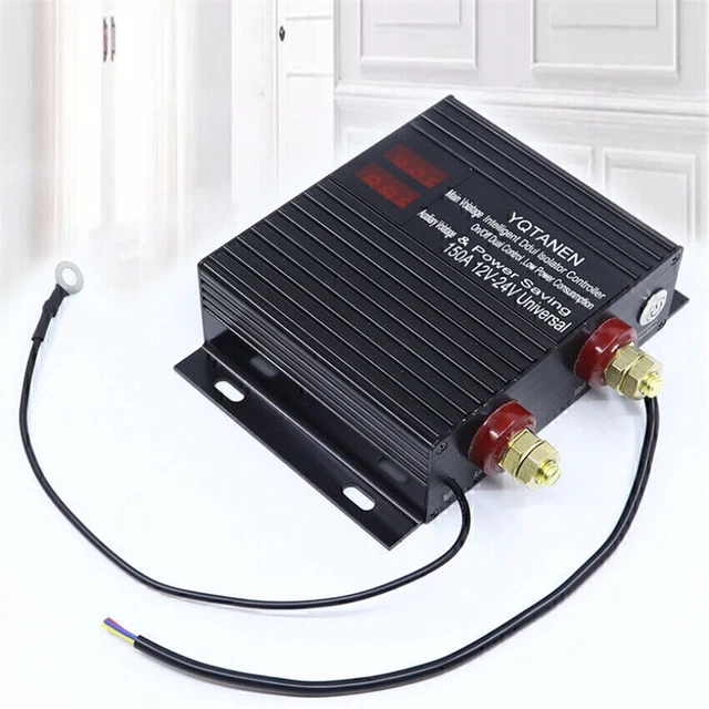 LCD Dual Battery Smart Isolator Universal 12V/24V Voltage Sensitive Relay For RV
