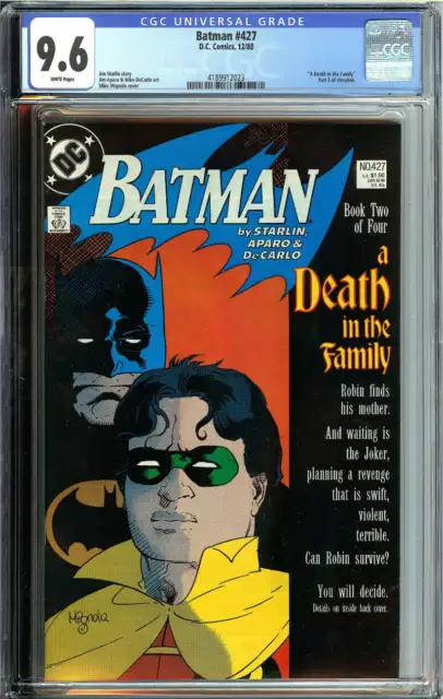 Batman #427 Cgc 9.6 White Pages // A Death In The Family Part Two 1988