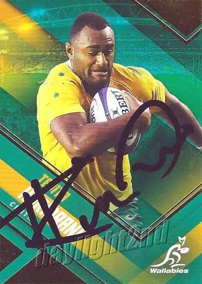 ✺Signed✺ 2017 WALLABIES Rugby Union Card TEVITA KURIDRANI Gold